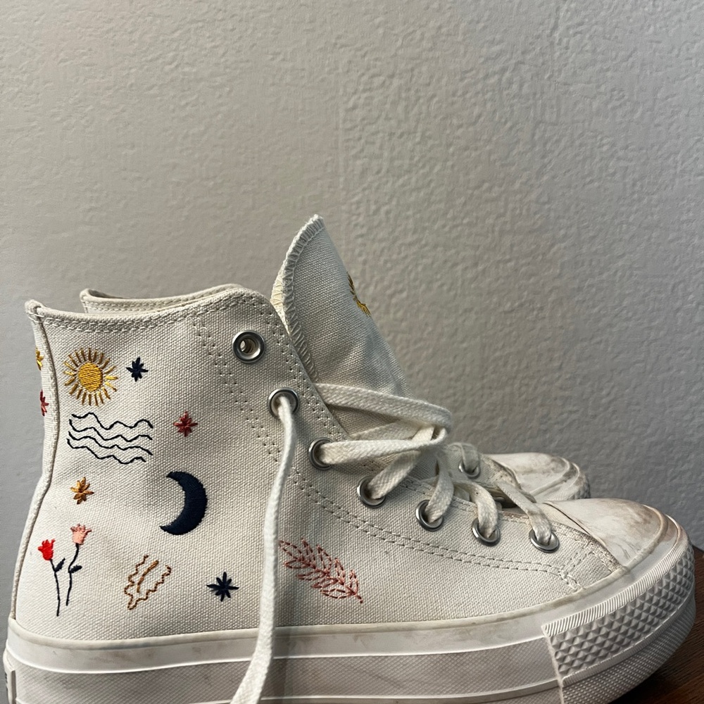 Converse Cream High-Top Sneakers